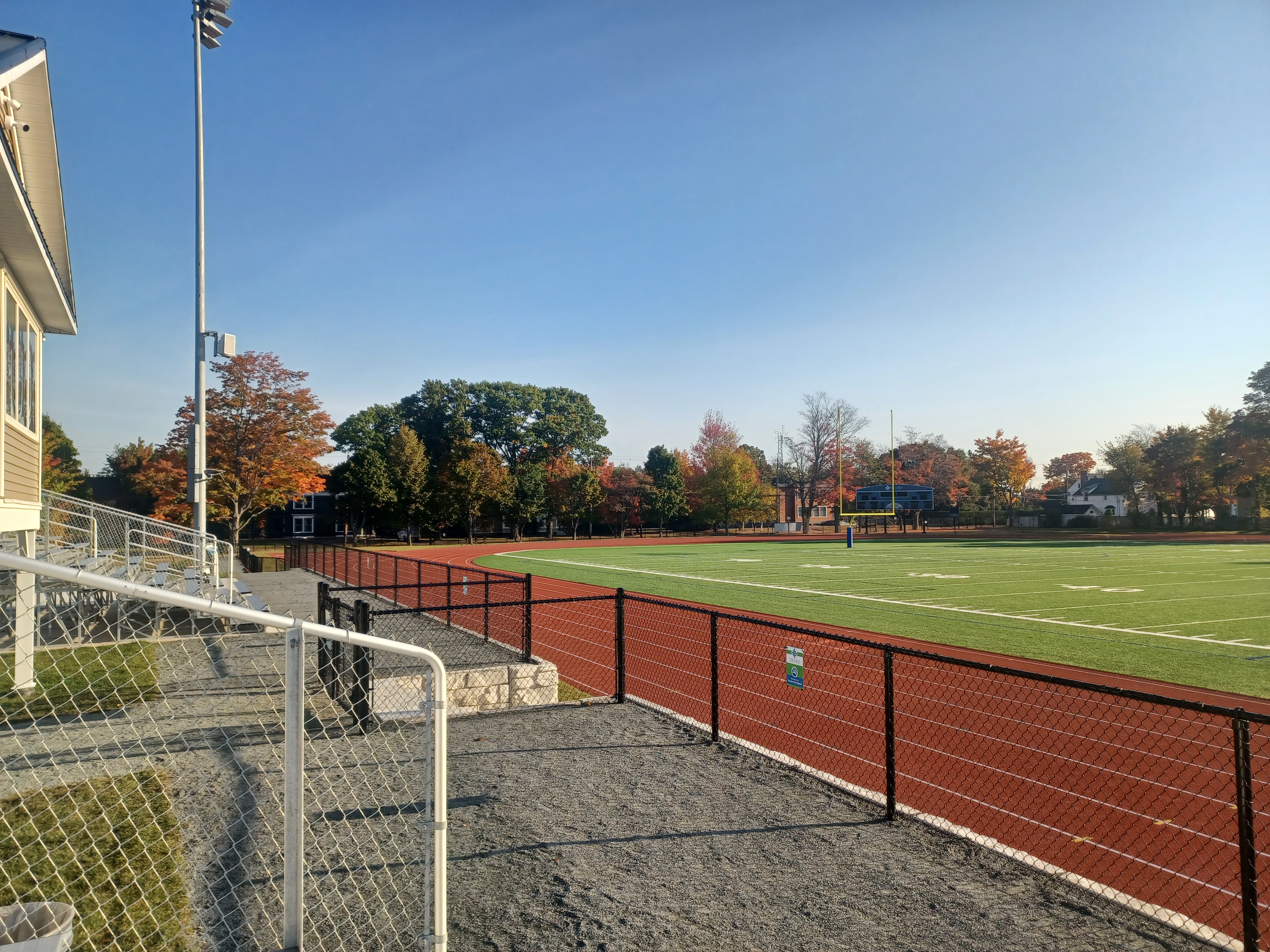 Track lanes at dusk